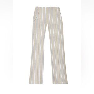ADEAM Japan Intermix blue gray striped bootleg flare dresss pants w pockets 2